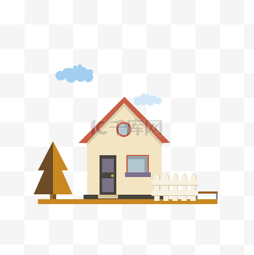 矢量秋天的小房子房屋图片