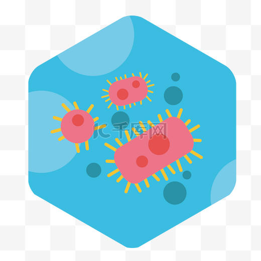 蓝色细菌病毒的图标图片