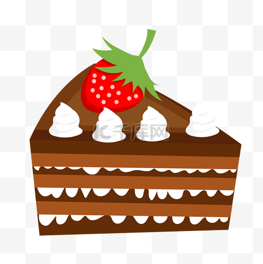 卡通手绘巧克力草莓蛋糕图片