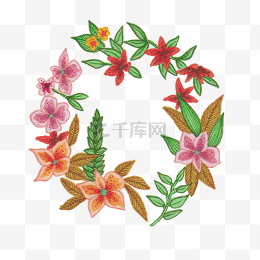  花朵花环 图片