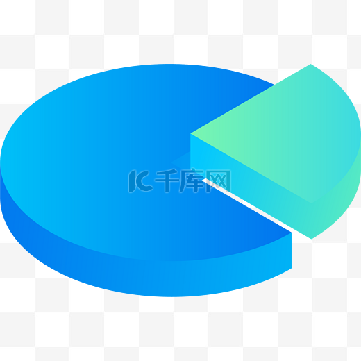 蓝色饼状图立体图表设计图片