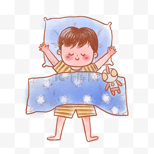 世界睡眠日睡觉的男孩PNG免抠素材图片