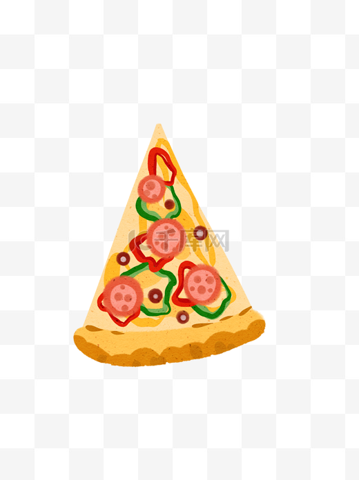 美式快餐披萨美食美味插画元素图片