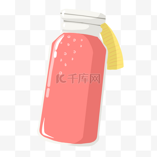 手绘粉色瓶子插画图片