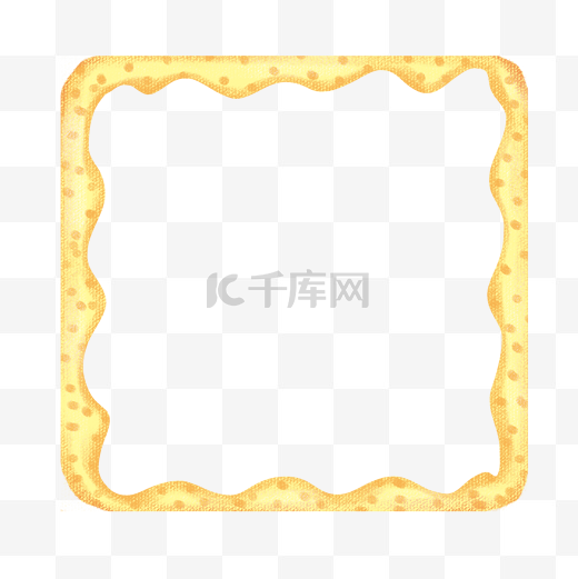 黄色奶酪点点不规则实用卡通边框PNG图片图片