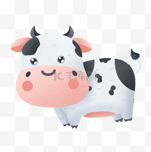 牛年清新可爱小牛奶牛卡通图案图片