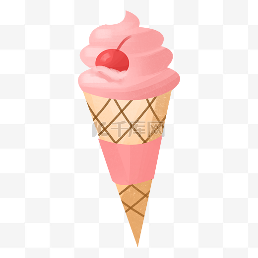 粉色草莓冰淇淋图片