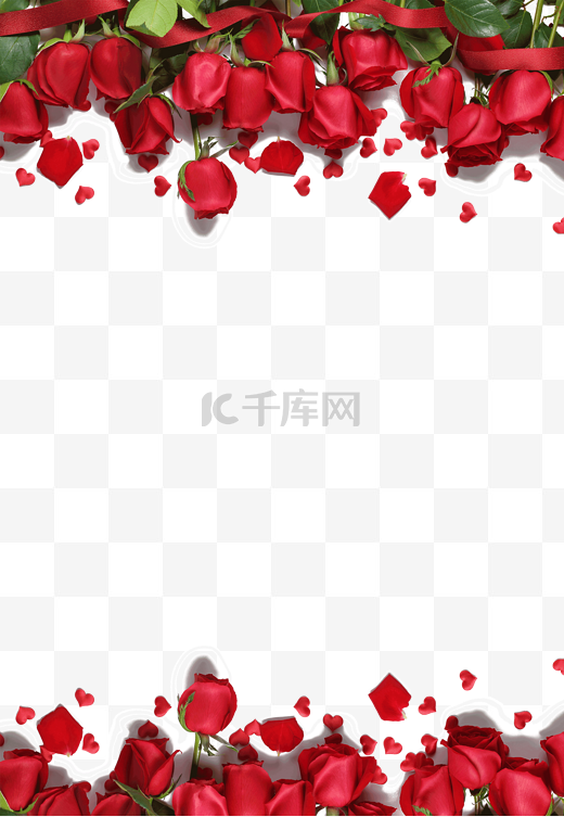 红色玫瑰花边框图片