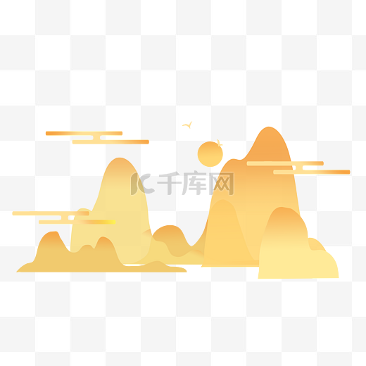 金色山云纹理背景图片
