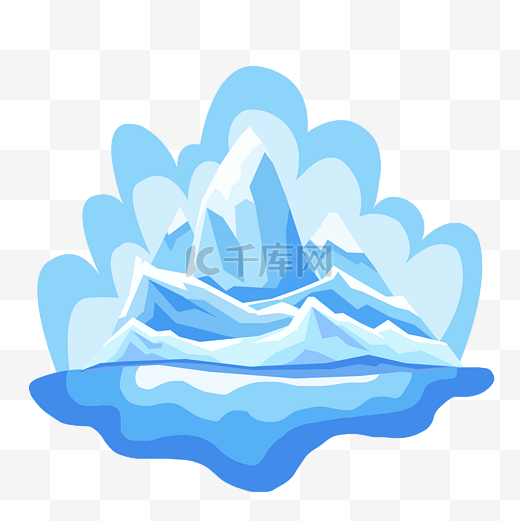 海水云冰山融化深蓝浅蓝色环保装饰图片
