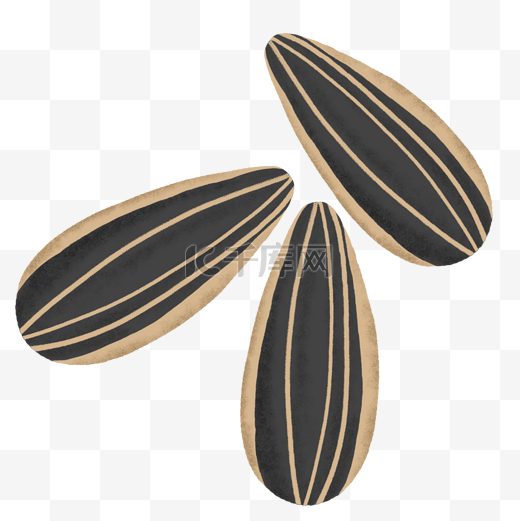 黑色的瓜子装饰插画图片