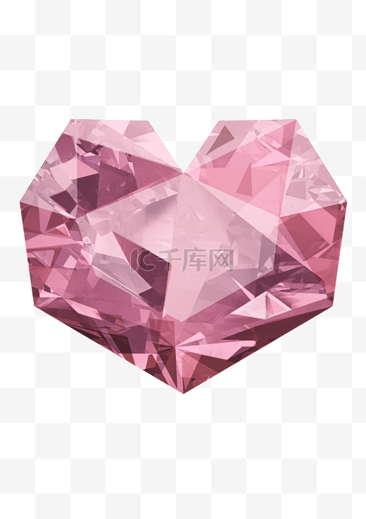 爱心钻石元素PNG图片