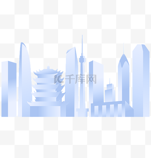 武汉地标建筑剪影图片