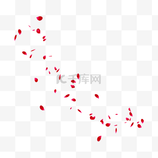 红色漂浮散落玫瑰花瓣图片