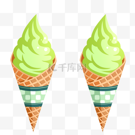 夏日绿色抹茶水果味冰激凌冰棍图片