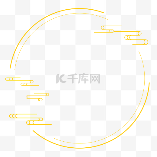 中式金色简约圆环边框图片
