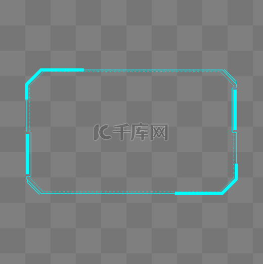 蓝色科技几何边框图片