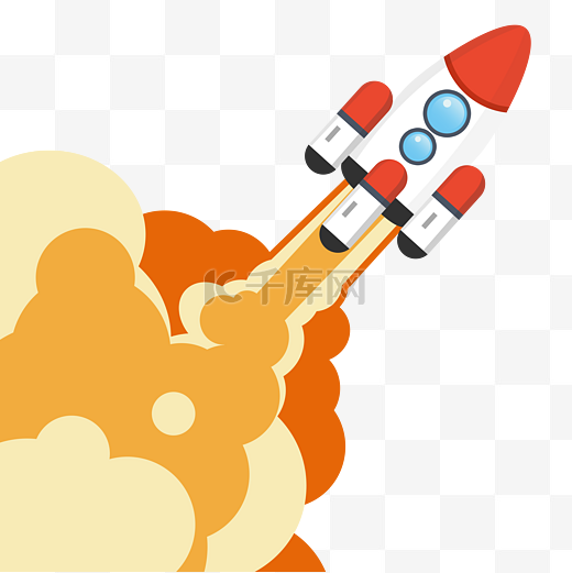 喷气喷火的火箭图片