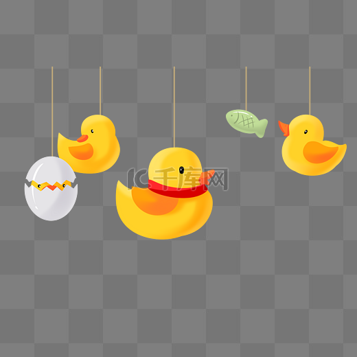 婴儿玩具小黄鸭吊饰图片