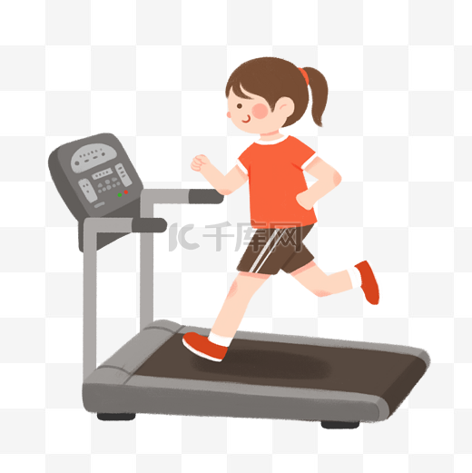 女孩跑步机跑步健身减肥图片