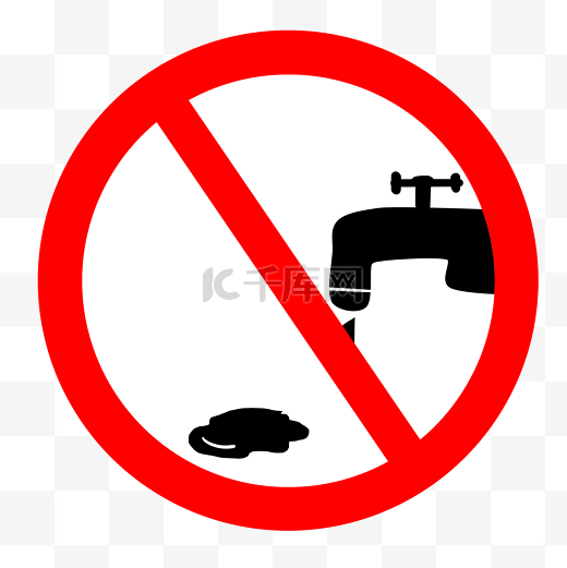禁止浪费水警示牌图片