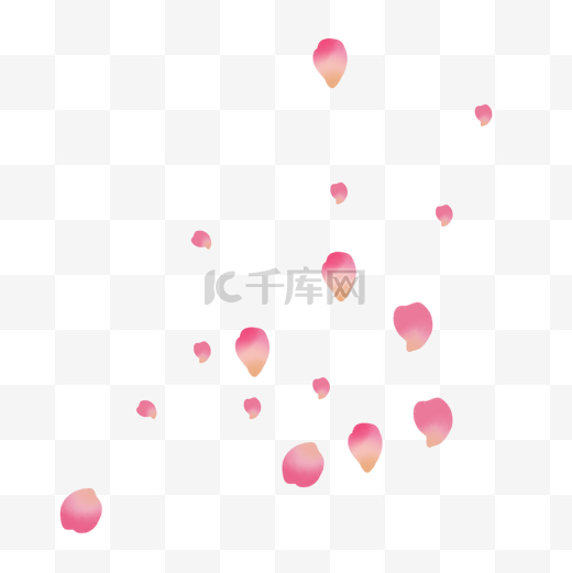 中式传统文艺漂浮花瓣粉色图片