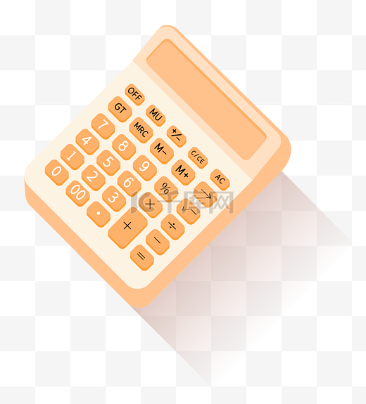 扁平立体计算器橘图片