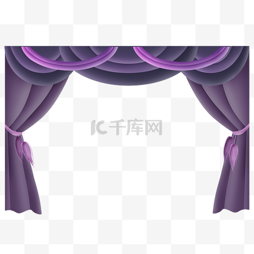 紫色立体窗帘图片