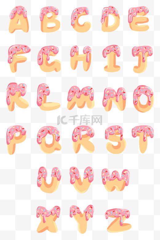 创意甜甜圈英文字母图片