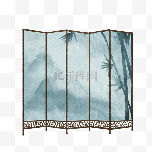 中国风古代屏风装饰免扣素材图片
