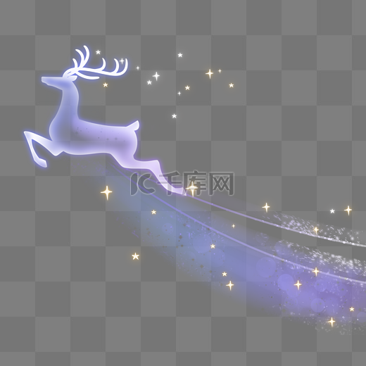 圣诞节荧光麋鹿图片
