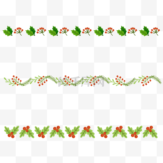 圣诞节植物分割线图片