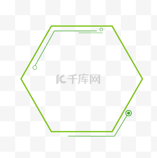 绿色六边形简约科技边框图片