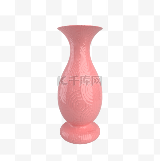 粉色立体花瓶装饰图片