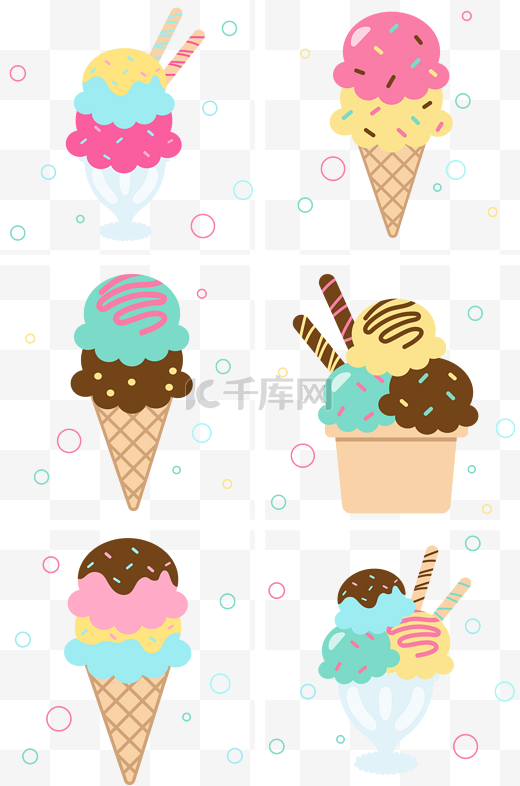 夏季清新可爱冰淇淋图片