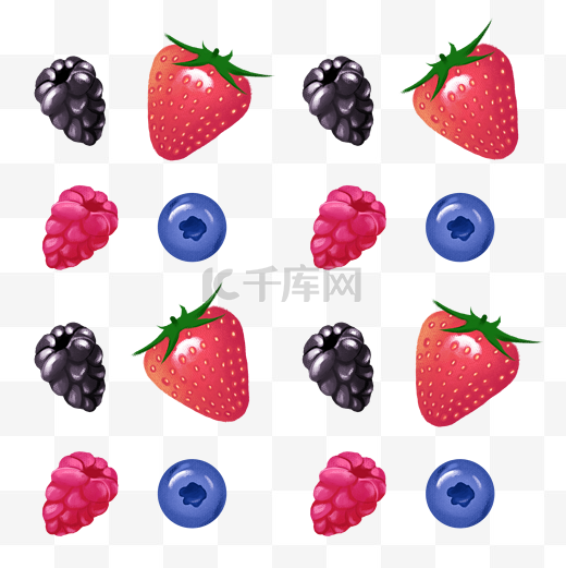 水果装饰草莓蓝莓树莓桑葚图片