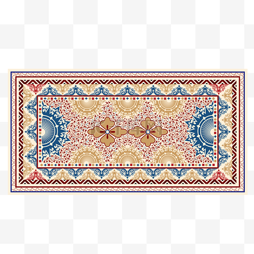 矢量古典中式花纹地毯图片