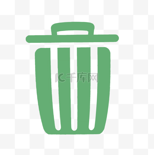 绿色垃圾桶矢量图标图片