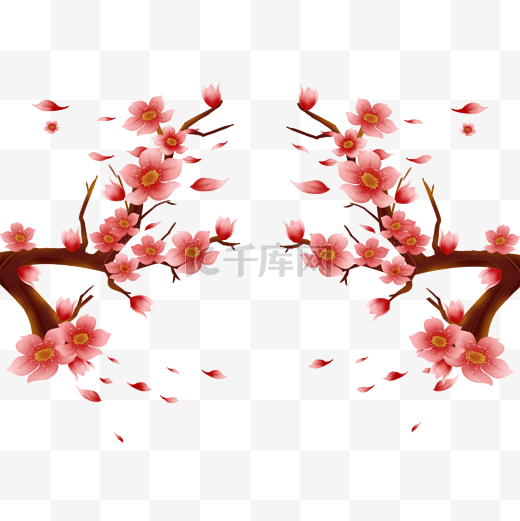桃花植物花卉花瓣素材图片