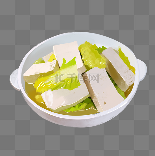 冬季温暖白菜豆腐汤图片