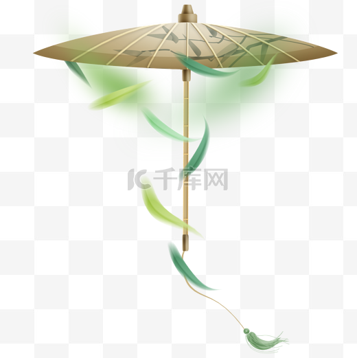 竹叶清明清明节中国风油纸伞图片