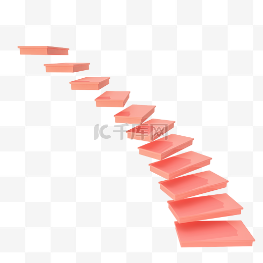 C4D电商装饰柔色3D建模粉色台阶阶梯图片