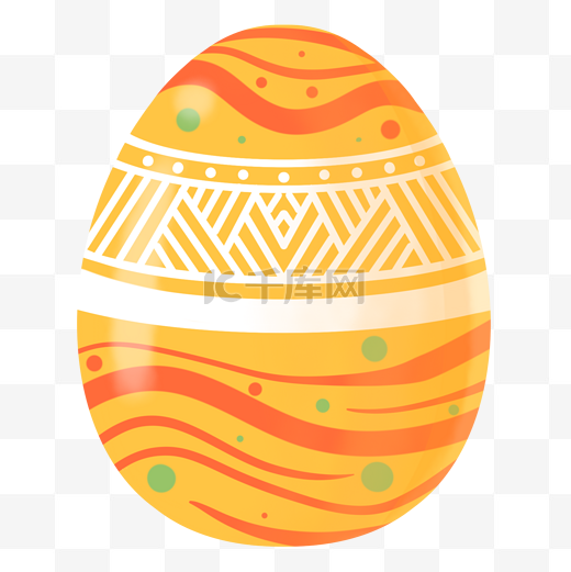 橙黄色彩绘复活节卡通彩蛋图片