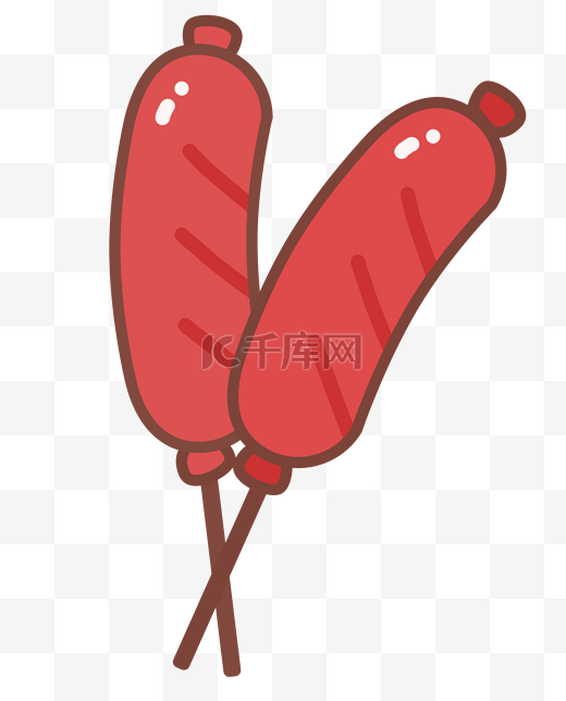 红色香肠烤肠图片