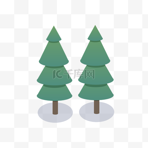 扁平化圣诞树图片