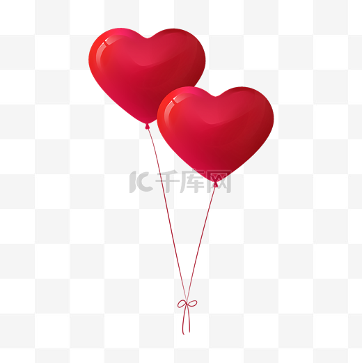 爱心气球红色心形情人节七夕气球图片