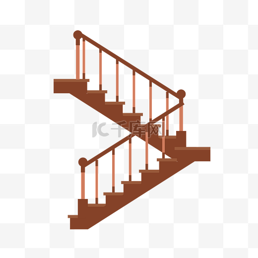 棕色拐角楼梯插图图片