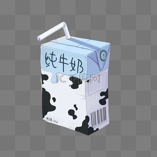 纯牛奶牛奶盒图片