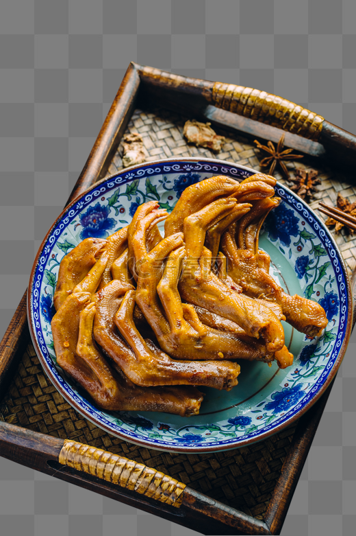 卤味美食卤鸭爪图片