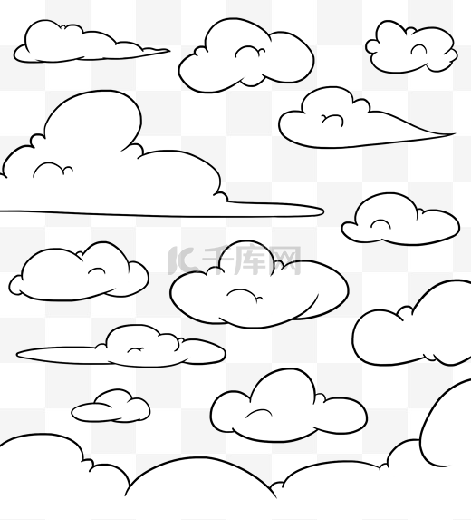 漫画云朵云层云团手绘图片